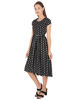 Right hand side view-Women's Black and White Polka Dot Dress 