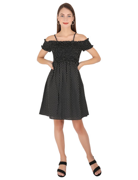 Black Strapless Mini Dress.bhfashion.in