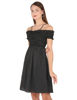Left hand  side view- Black Strapless Mini Dress
