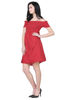 Left hand  side view- Dark Red Mini Dress