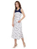 Right hand side view-Blue and White Floral Midi Dress 