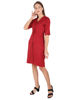 Right hand side view-Red Midi Cocktail Dress 
