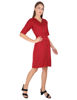 Left hand  side view- Red Midi Cocktail Dress 