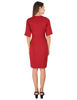 back view- Red Midi Cocktail Dress 