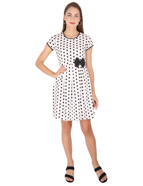 White Dresses with Black Polka Dots  .bhfashion.in