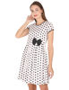 Right hand side view-White Dresses with Black Polka Dots 