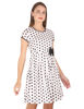 Left hand  side view-White Dresses with Black Polka Dots 