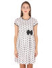 Front view-White Dresses with Black Polka Dots 