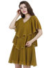 Right hand side view-Olive Green Midi Dress 