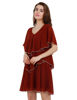 Left hand  side view- Wine Red Midi Dress 