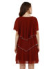 back view- Wine Red Midi Dress 