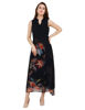 Front view -Black Maxi Dress with Flowers	