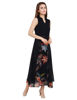 Left hand  side view- Black Maxi Dress with Flowers	