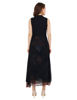 back view-Black Maxi Dress with Flowers	