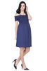 Right hand side view-Navy Blue and White Polka Dot Dress
