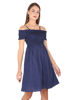 Right hand side view -Navy Polka Dot Dress
