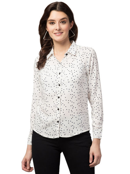 White shirt with black polka dots .bhfashion.in