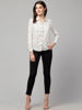 Front view-White shirt with black polka dots