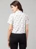 back view- White short-sleeve button-up shirt women