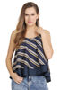 Front view-Navy Blue Flowy Tops 