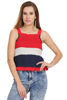 Front view-Red, White, and Blue Sleeveless Top