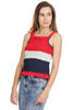 Left hand  side view-  Red, White, and Blue Sleeveless Top