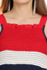 zoom view-Red, White, and Blue Sleeveless Top