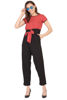 Front view-Red Geometric Jumpsuits