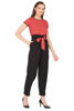 Right hand  side view-Red Geometric Jumpsuits