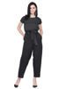 Front view-Black and white Polka Dot Jumpsuit 