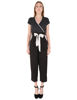 Front view-Black and White Polka Dot Pantsuit