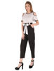 Left hand  side view-  White Jumpsuit Black Polka Dots