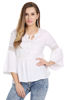 Front view -White Long Sleeve Top Women