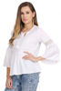 Right hand  side view-  White Long Sleeve Top Women