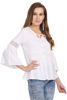 Left hand  side view-  White Long Sleeve Top Women