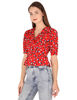 Left hand  side view-  Red Floral Crop Top 