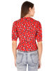 back view-  Red Floral Crop Top 