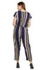 back view-  Multicolor Striped Sequin Jumpsuit 