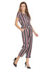 Left hand  side view-  Multi-Colored Striped Jumpsuit