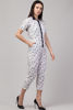 Right hand  side view-   Woman Button-Up Jumpsuit