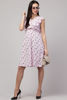 Front view-Light Pink Floral Midi Dress