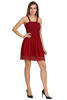 Front view-Women's Red Midi Dress 