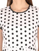 zoom view-White Dress with Black Polka Dots
