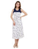 Front view-White Blue Floral Midi Dress
