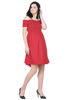 Right hand  side view-   Midi Red Cocktail Dress