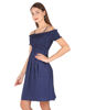 Left hand  side view- Blue Midi Dress Formal