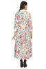 back view-   White Floral Maxi Dress with Sleeves