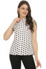 Front view-White Shirt with Black Polka Dots