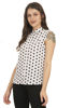 Left hand  side view-  White Shirt with Black Polka Dots