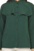 zoom view-Women's Green Button-Up Dress Shirt